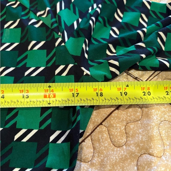 New York & Company Stretch faux wrap dress Green Geometric women’s M - Picture 10 of 12